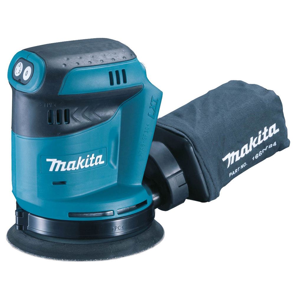 Makita DBO180Z 18V 125mm Random Orbit Sander with 20 Abrasive Sanding Discs 40G/60G